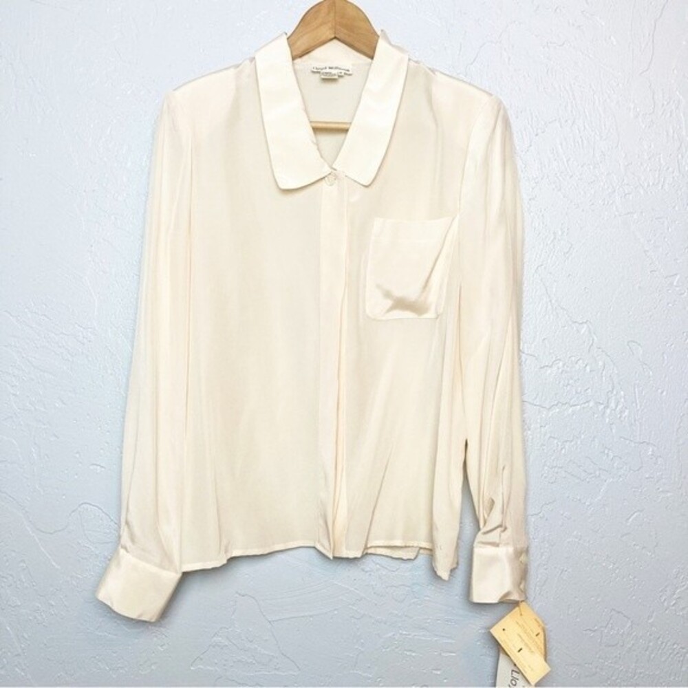 Lloyd Williams silk blouse peach size 6 vintage